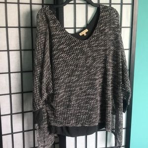 Gray Netted Long-sleeve shirt